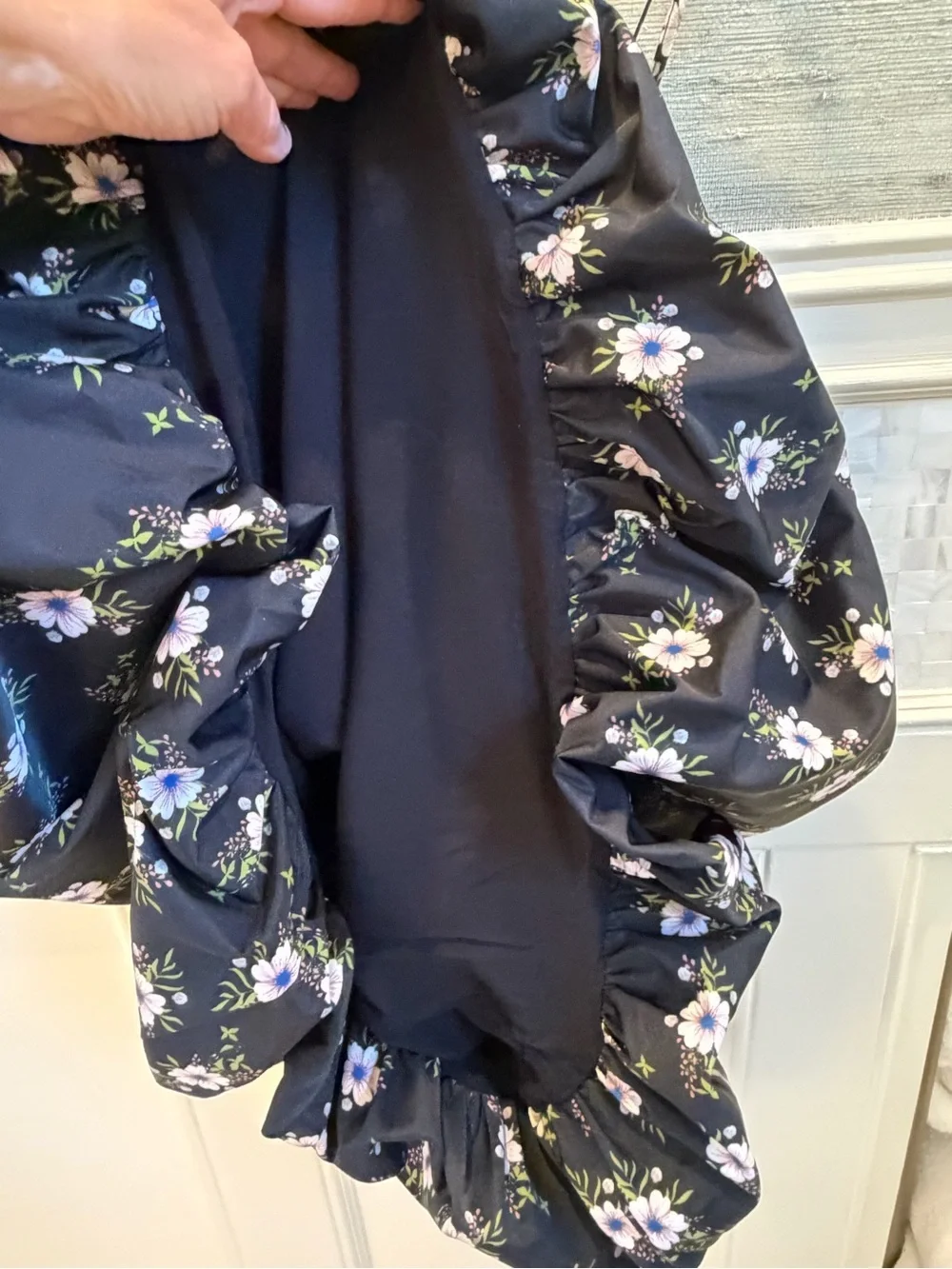 NWT new small free people a bubble mini dress black floral spaghetti straps